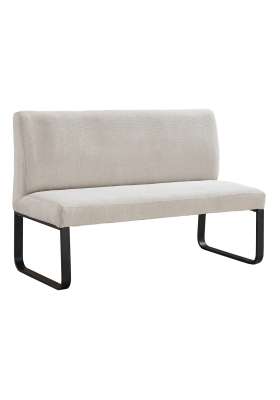 Banco con respaldo modelo Share tapizado en textil beige, estilo único y moderno