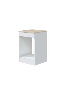 Mueble cocina para horno Kira Kitchen práctico y moderno en blanco brillo.