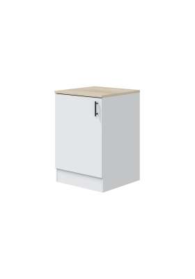 Mueble cocina de una puerta Kira Kitchen práctico y moderno en blanco brillo.