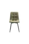 Pack de 4 sillas Paiporta tapizadas en tejido verde, patas negras. 45cm(ancho ) 90cm(altura) 54cm(fondo)