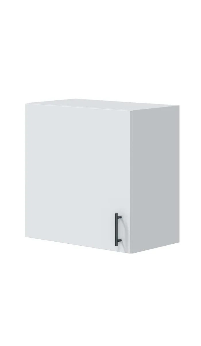 Cozinha de móveis de uma porta e uma cozinha de cozinha Kira e moderno em brilho branco.