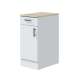 Mueble bajo cocina Kira 1 puerta 1 cajón blanco brillo