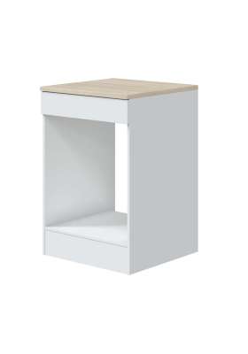 Mueble cocina para horno Kira Kitchen práctico y moderno en blanco brillo.