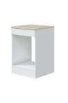 Mueble cocina para horno Kira en blanco brillo, encimera roble canadian. 90cm(alto) 60cm(ancho) 60cm(largo)