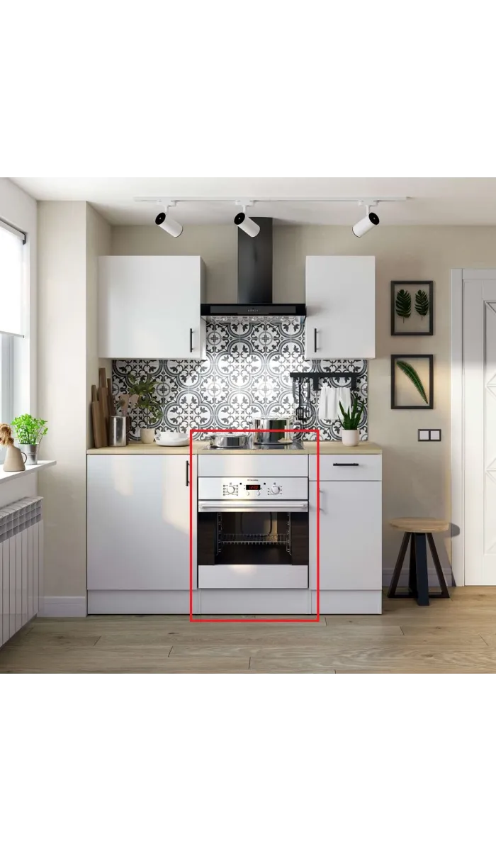 Mobiliário de cozinha em branco para forno moderno