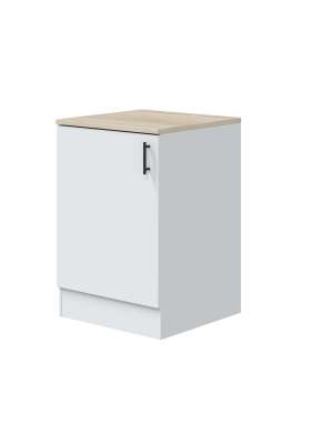 Mueble cocina de una puerta Kira Kitchen práctico y moderno en blanco brillo.