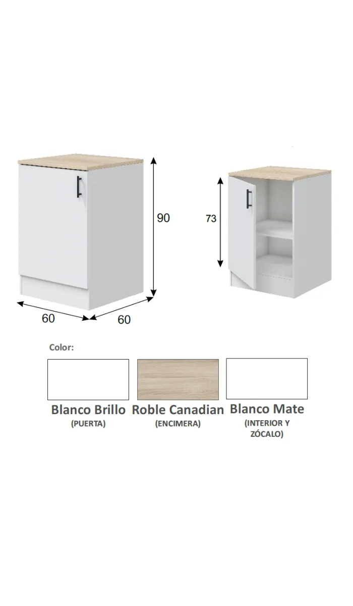 MD BLOCK Low kitchen furniture 60 oven in