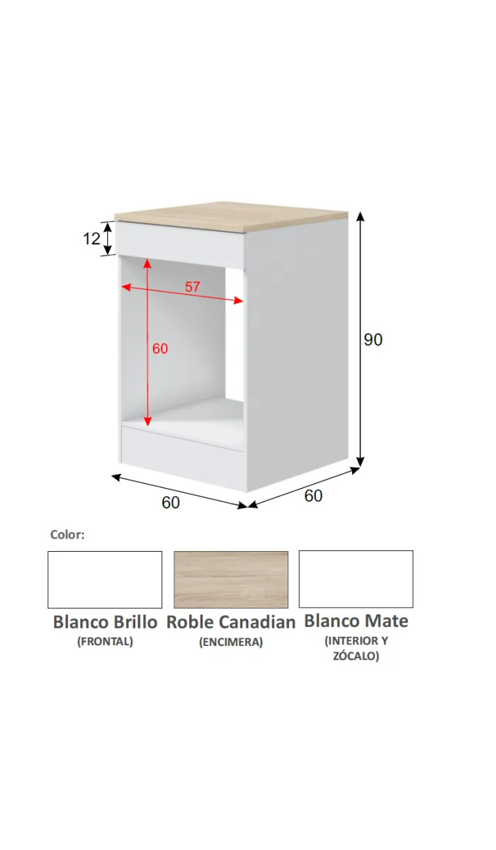 MD BLOCK Low kitchen furniture 60 oven in