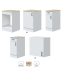 Cozinha Kira 220 cm em brilho branco e carvalho
