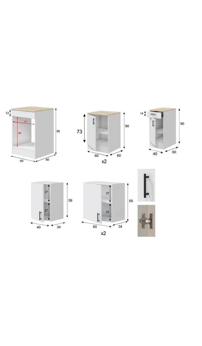 MD BLOCK Full kitchen 180 cm white