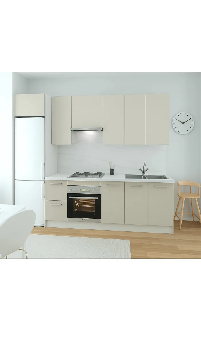 Kit de cozinha-chef com bancada e soquete em carvalho elegante