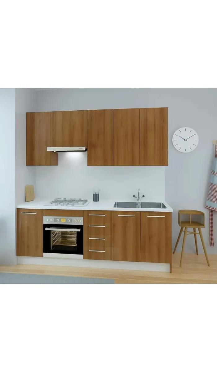 Cozinha de kit-chef com bancada e soquete em vison.