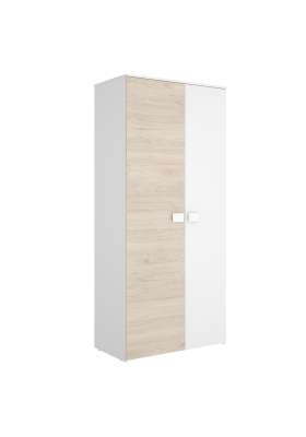 Guarda-roupa roupeiro 2 portas balançadas branco / natural