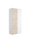 Armario ropero 2 puertas abatibles Santisteban blanco/natural, 205 cm(alto) 90 cm(ancho) 52 cm(largo)