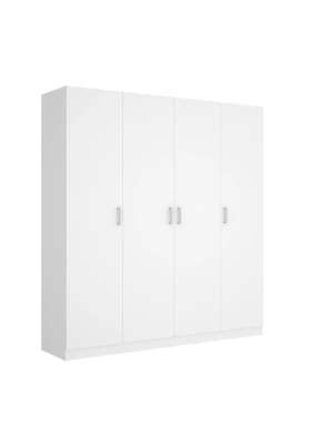 Armario ropero blanco 4 puertas abatibles 215x200x52 cm