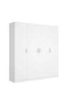Guarda-roupa branco 4 portas dobradas Huesa 215 cm (alto) 200 cm (largura)52 cm (back)