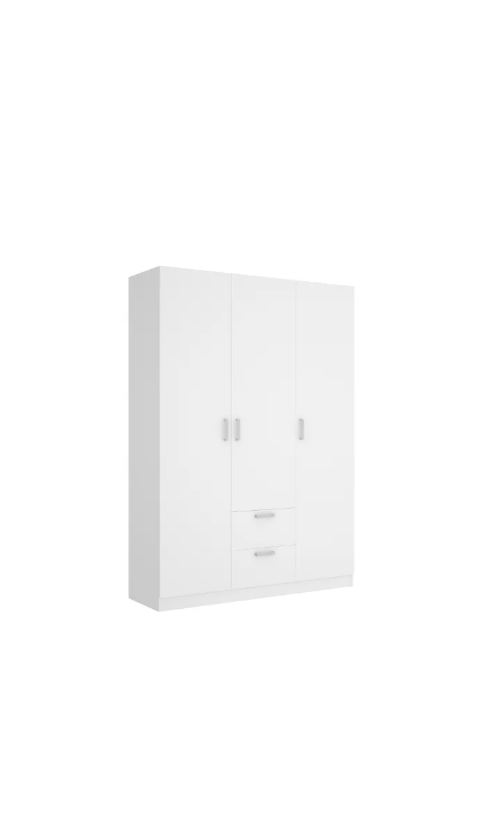 Armario ropero Huesa 3 puertas blancas 215x150x52 cm