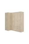 Canto armário canto portas dobradas Jaen II acabamento natural, 184 cm(alto)173.5 cm(largura)90.5 cm(largo)