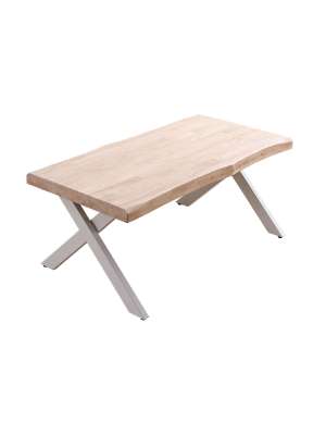 Mesa centro elevable Xena con tapa original y acabado nordish/blanco.