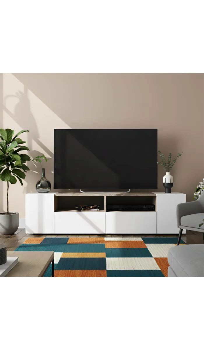 Mueble tv Tamiko blanco artik-roble canadien 36x130x40