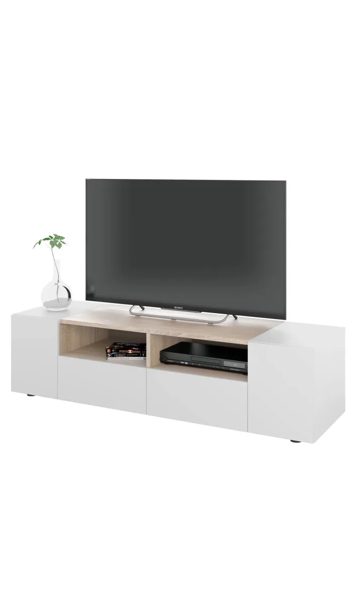 Mueble tv Tamiko blanco artik-roble canadien 36x130x40