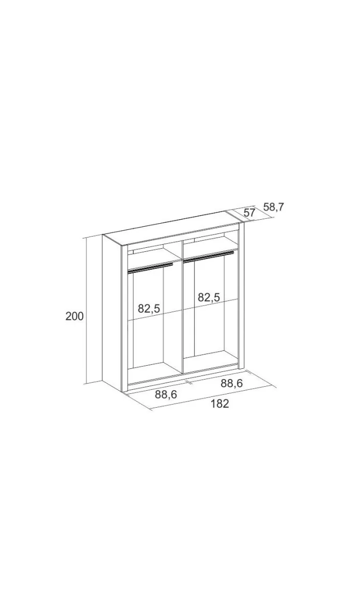 Armario 2 puertas correderas, elegante y práctico