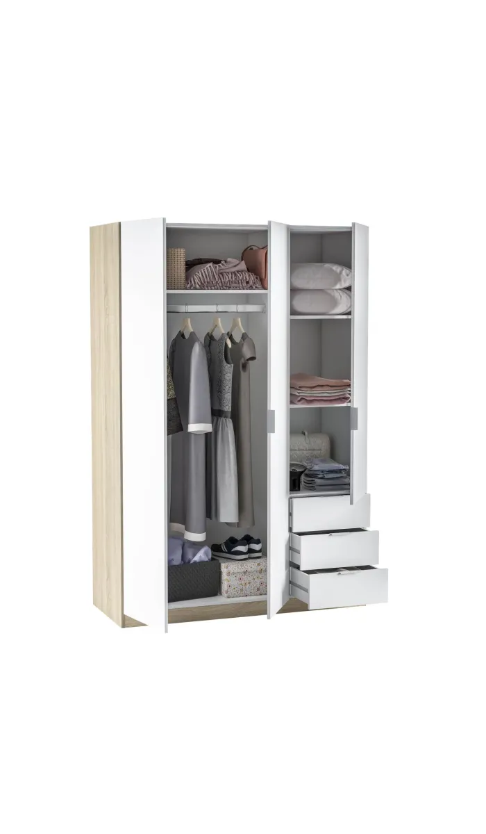 High shelf with 2 white doors -