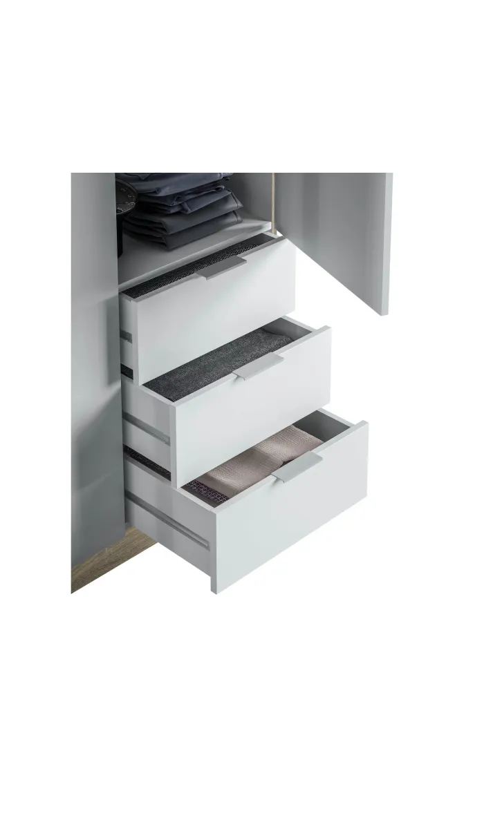 Guarda-roupa 2 portas dobráveis com 2 gavetas, elegante e prático