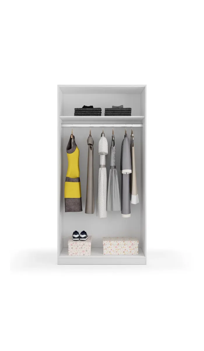 High shelf with 2 white doors -