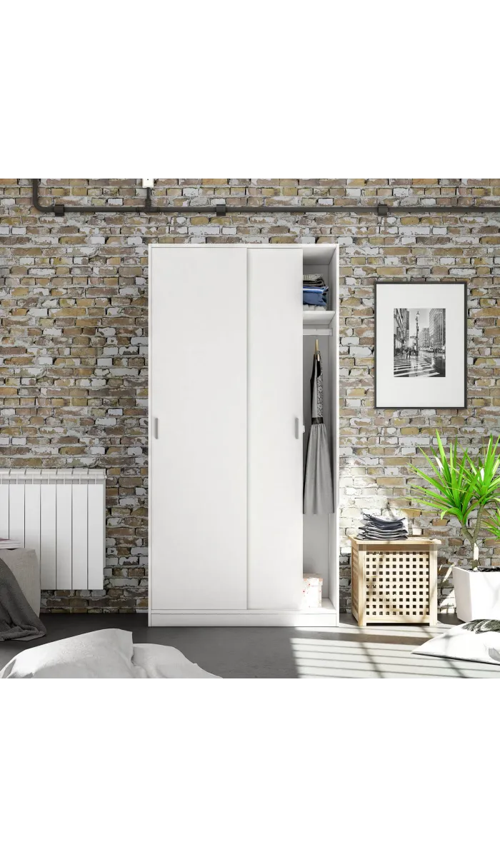 High shelf with 2 white doors -