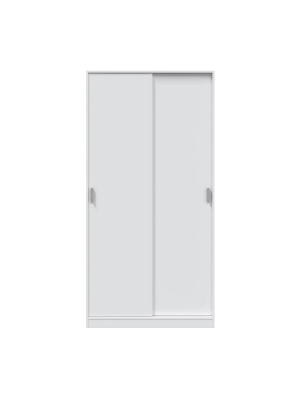 Armario blanco 2 puertas correderas 200x100x50 cm