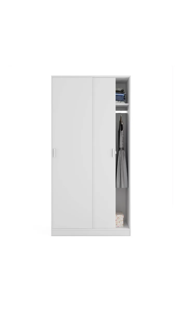 High shelf with 2 white doors -