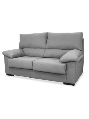 Sofá tres plazas Rubén cómodo y elegante tapizado gris.