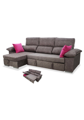 Sofá chaiselongue na cama esquerda alvaro estofado cappuccino em moderno