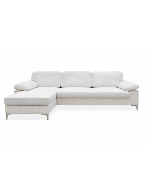 Sofá Chaiselongue Cyril-267 tapizado en beige moderno