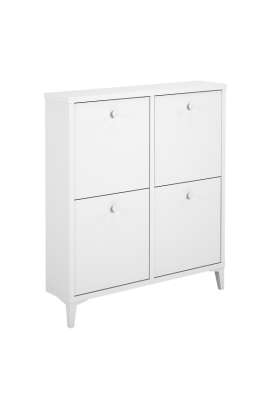 Zapatero cuatro trampones práctico y moderno en blanco