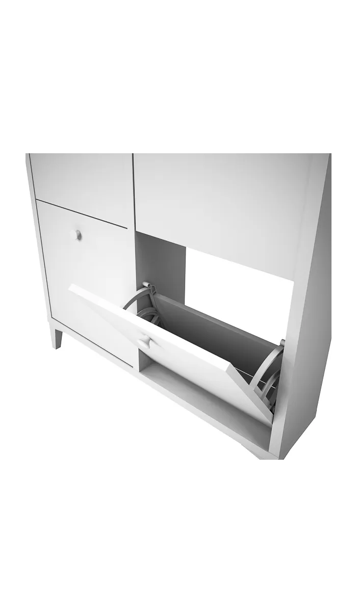 Sapateira quatro trampões prática e espaçosa em branco