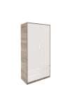 Armario 2 puertas 2 cajones abatibles acabado roble cortez/blanco 200 cm(alto)100 cm(ancho)50 cm(fondo)