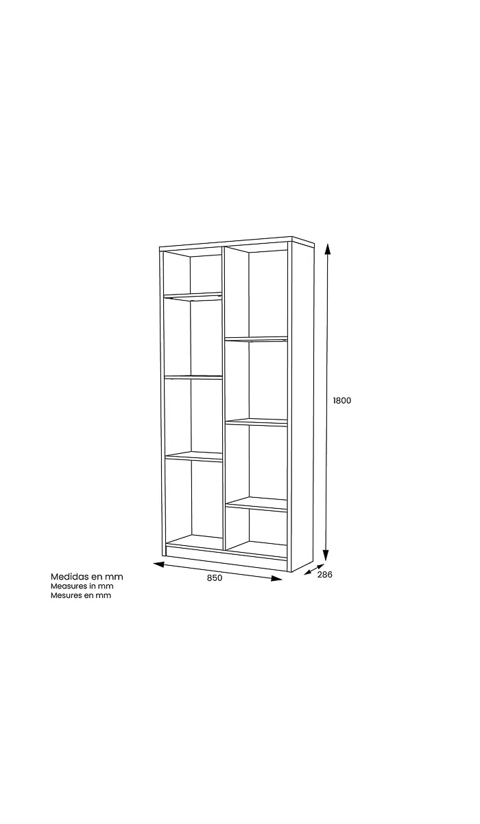 Estantería alta decorativa con baldas estilo moderno