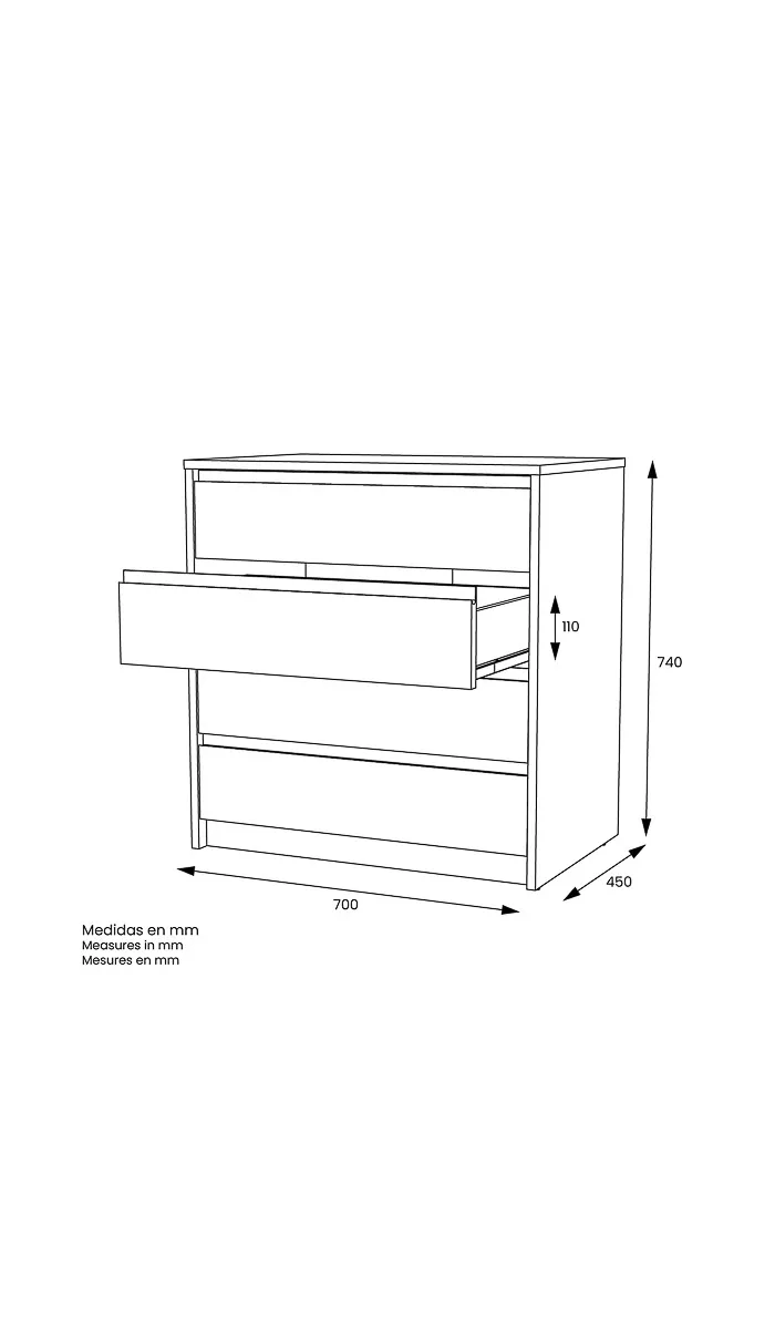 MD BLOCK Drawer for 60 cm wide -