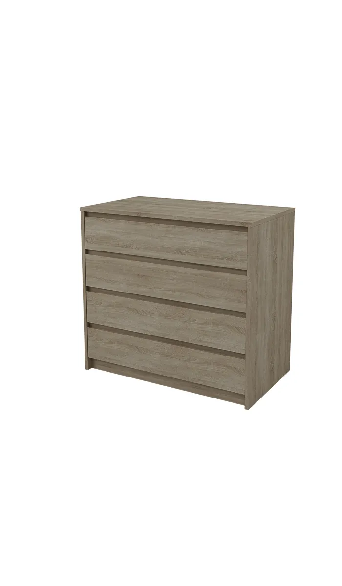 Cajonera 4 cajones Toledo, estilo moderno y acabado en roble