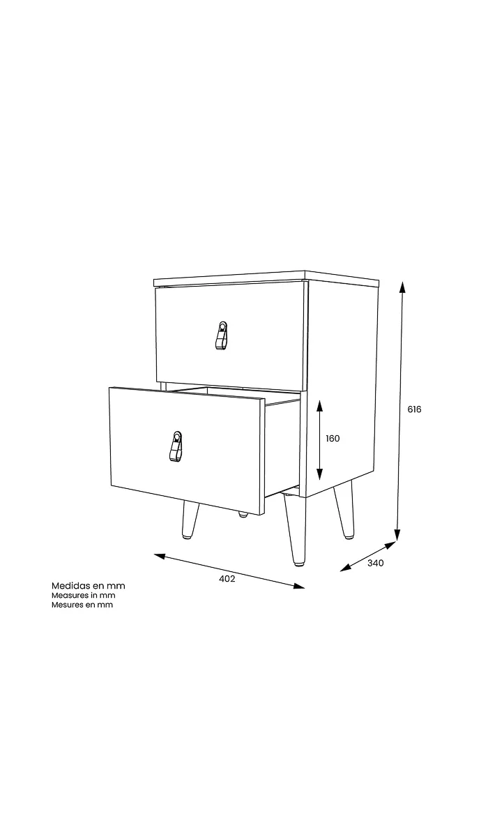 MD BLOCK Coffee table 2 drawers cambrian oak/white.