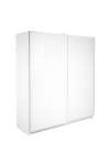 Armario 2 puertas correderas acabado en blanco poro, 200 cm(alto)180 cm(ancho)60 cm(fondo)