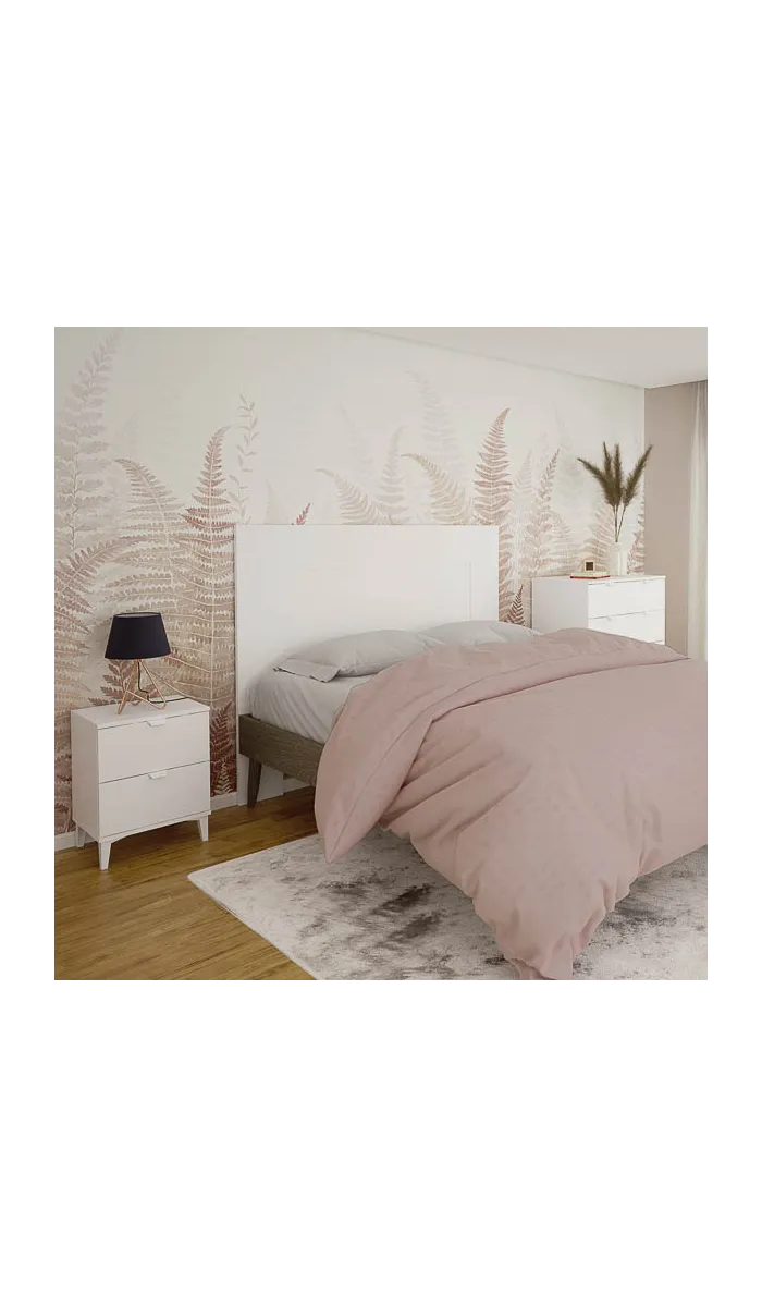 Mesita de noche 2 cajones, diseño moderno y funcional