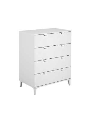 Cómoda 4 cajones moderna y funcional en acabado blanco