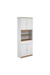 Armario multiusos tipo buffet 4 puertas acabado blanco/roble albar, 180cm(alto) 67cm(ancho) 31cm(largo)