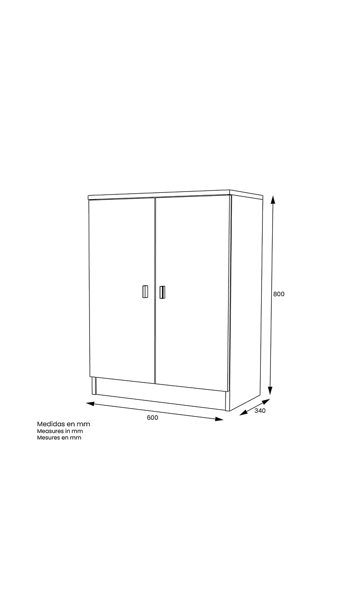 Armario bajo dos puertas Marbella práctico y moderno
