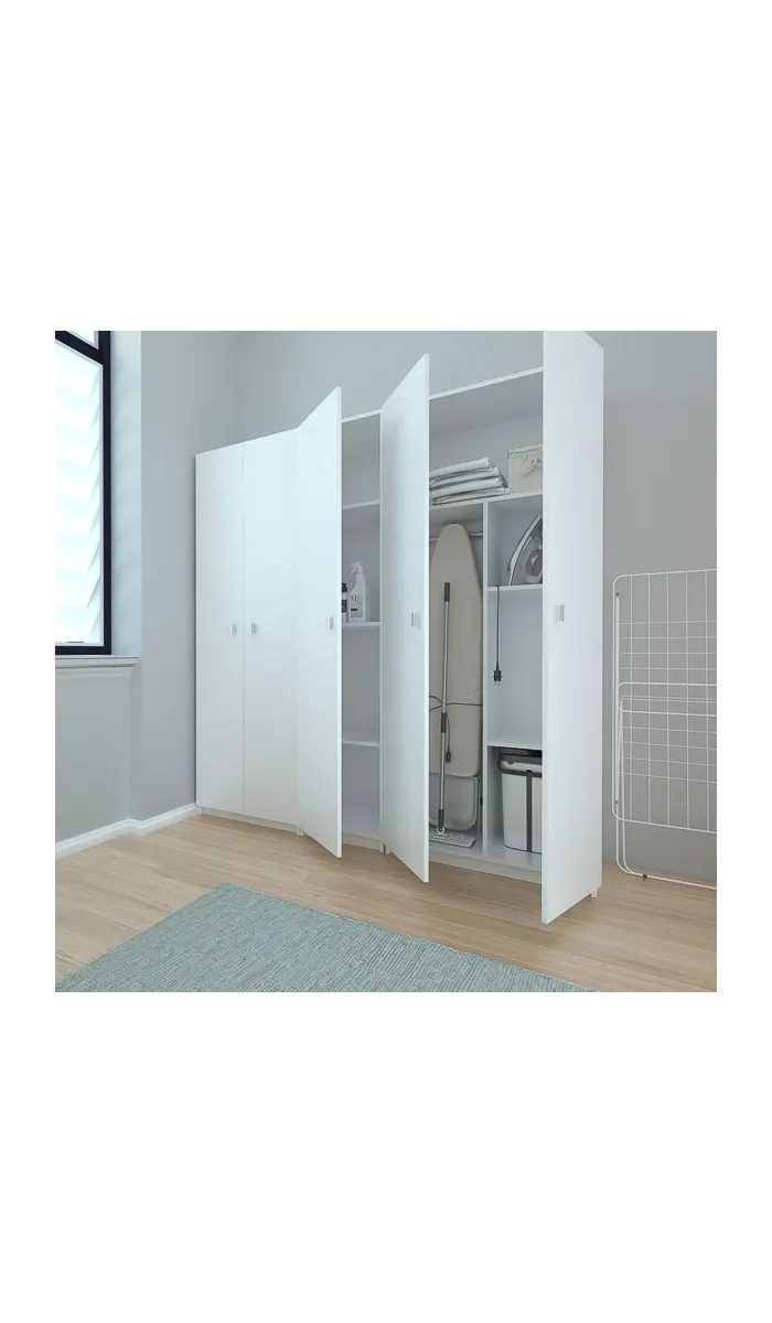 Armario dos puertas en acabado color blanco 60 cm(ancho) 180 cm(altura) 35.6 cm(fondo) | Estantes regulables melamina 16mm