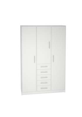 Armario 3 puertas abatibles con 5 cajones, estilo moderno