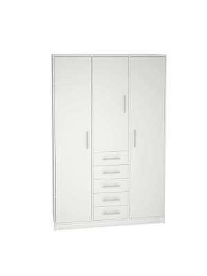 Armario 3 puertas abatibles con 5 cajones, estilo moderno